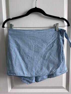 Crewcuts Light Blue Wrap Skort with Side Tie